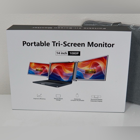 Laptop Screen Extender, 14" FHD 1080P Dual Screen Monitor - Picture 2 of 9